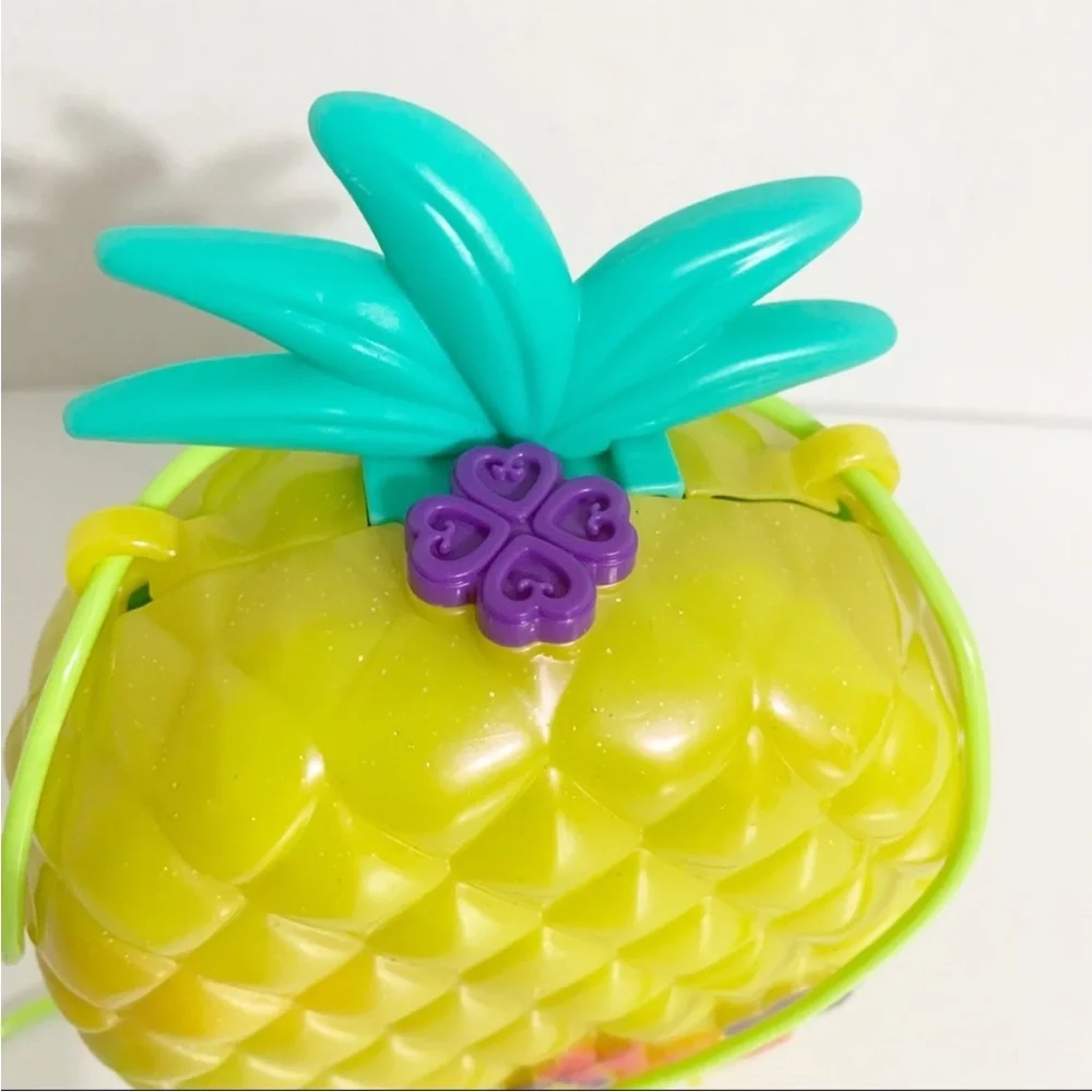 Polly Pocket Tropicool Plastic Pineapple 🍍 Crossbody Bag Purse Compact 💛🩷💜💚